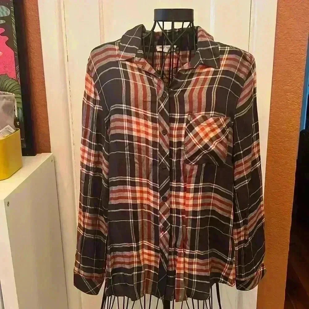 BeachLunchLounge Collection Plaid Shirt-Sz L